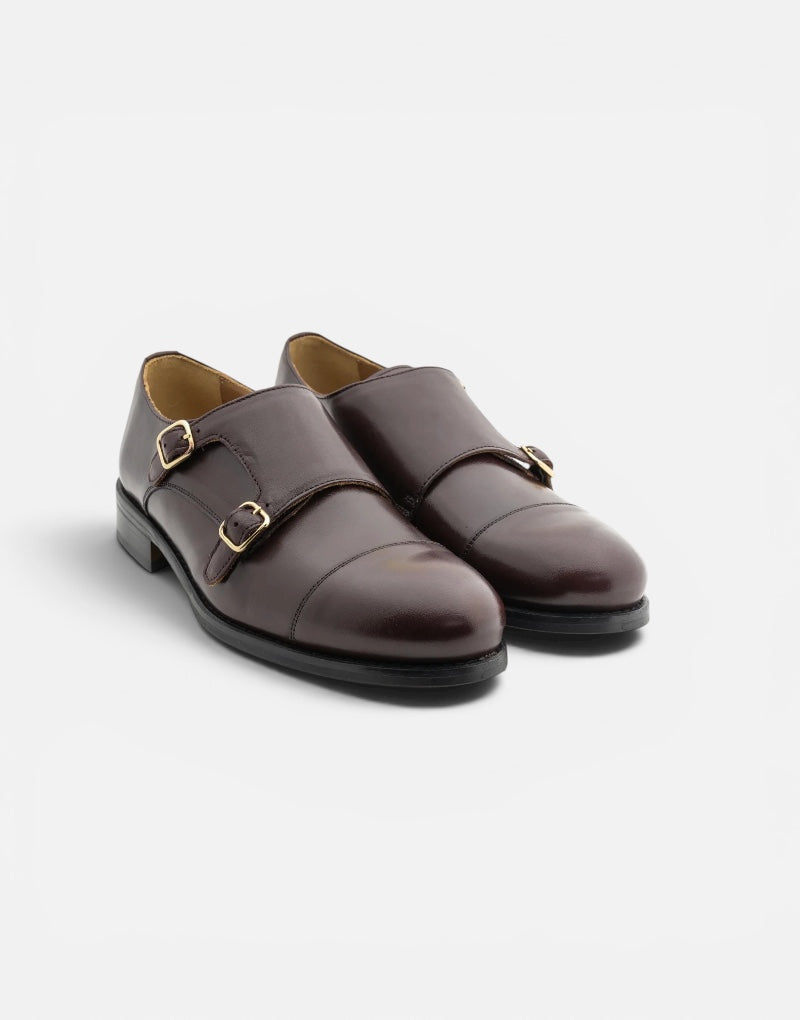 Gonzalo | Zapatos Doble Hebilla Burdeos